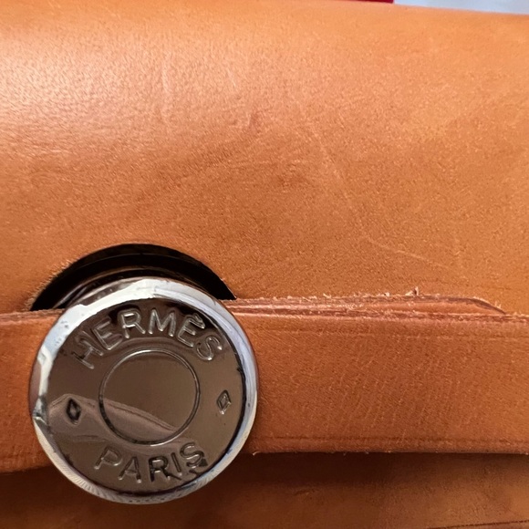 Authentic Hermès Her-bag 2 in 1 leather tote canvas shoulder - Picture 7 of 7